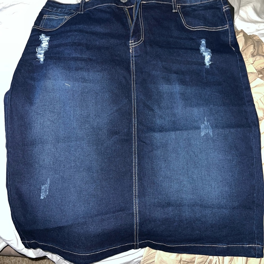 Dark Blue Denim Pencil Skirt - Classic Women’s Style